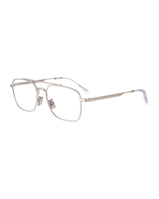 Dior White Full-Rimmed Plano Lenses for men
