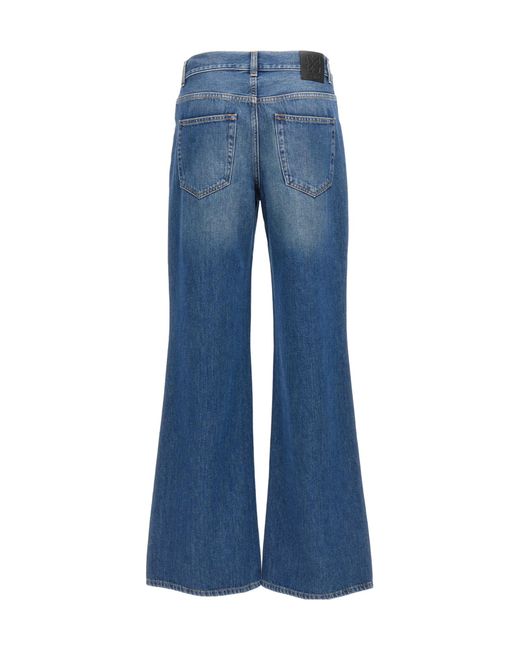 Off-White c/o Virgil Abloh Blue Logo Patch Wide Leg Jeans