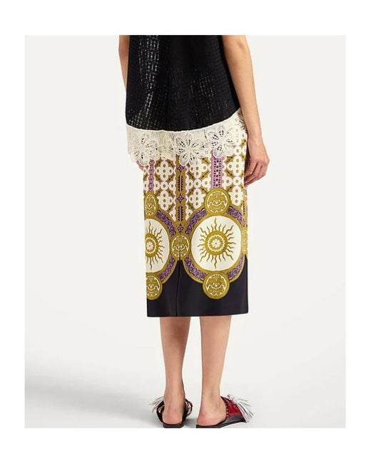 LaDoubleJ Metallic Patterned Pencil Skirt