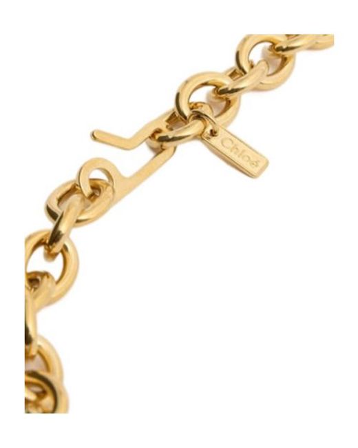 Chloé White Chloé Script Chain Belt