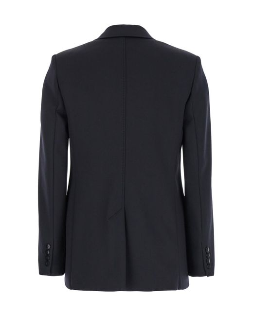 Max Mara Blue Studio Single-Breasted Long-Sleeved Jacket