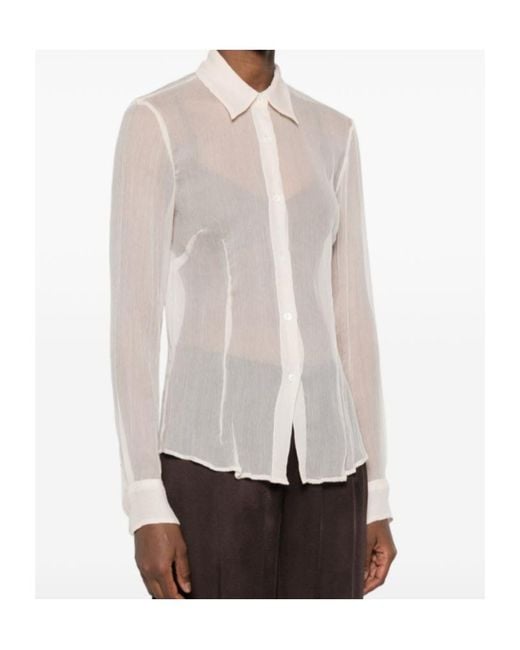 Dries Van Noten White Cloudy Sheer Shirt