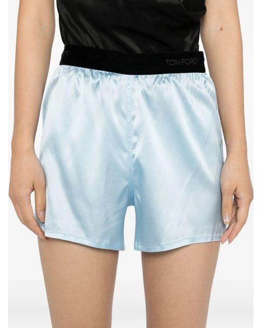 Tom Ford Blue Satin Shorts