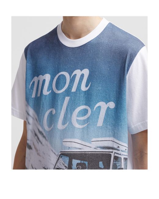 Moncler Blue X Mercedes-Benz By Nigo Printed Cotton T-Shirt for men