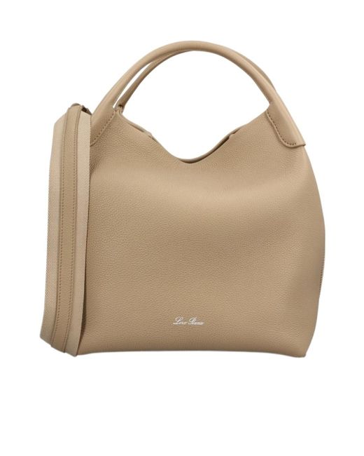 Loro Piana Natural Large Bale Leather Tote Bag