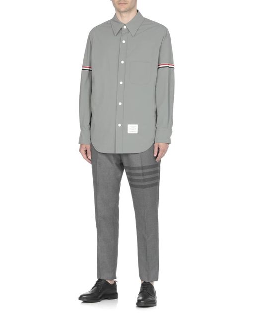 Thom Browne Gray Buttoned Long-Sleeved Shirt for men