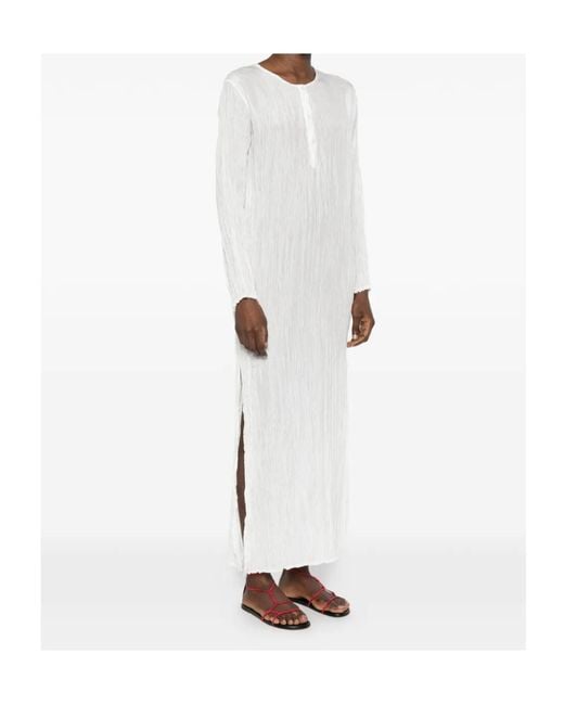 P.A.R.O.S.H. White Long-Sleeved Midi Dress