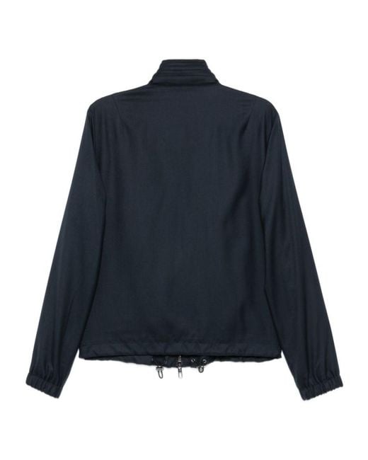 Giorgio Armani Blue High Neck Zipped Jacket for men