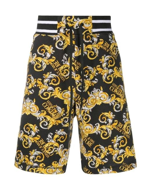 Versace Jeans Yellow Pull Rope Waist Denim Shorts for men