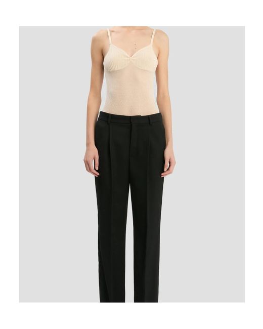 Victoria Beckham Natural Ribbed-Knit Tank Top