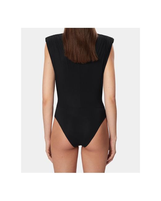 Amazuìn Blue Nikita Draped Bodysuit Top
