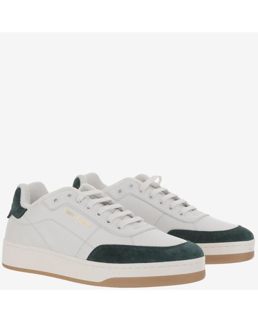 Saint Laurent White Lace-Up Sneakers for men