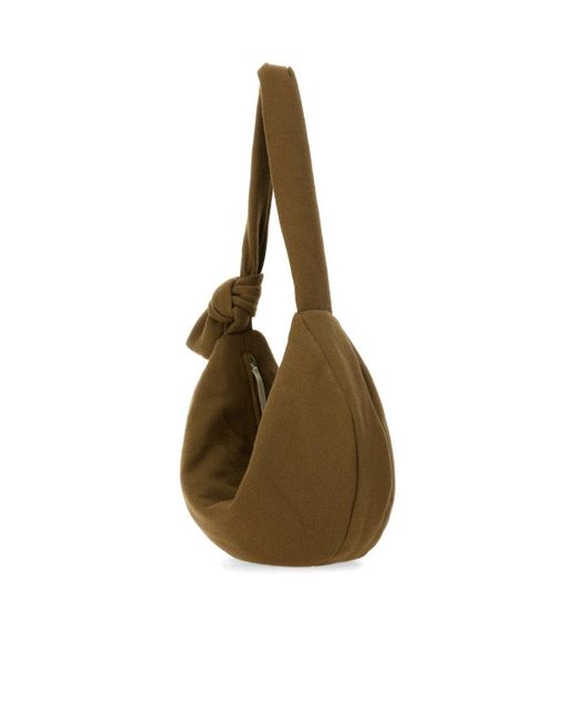 Alysi Brown Knot Detailed Zipped Shoulder Bag