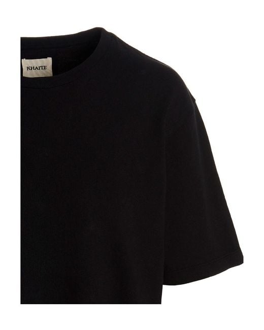 Khaite Black Mae Logo Patch Crewneck T-Shirt