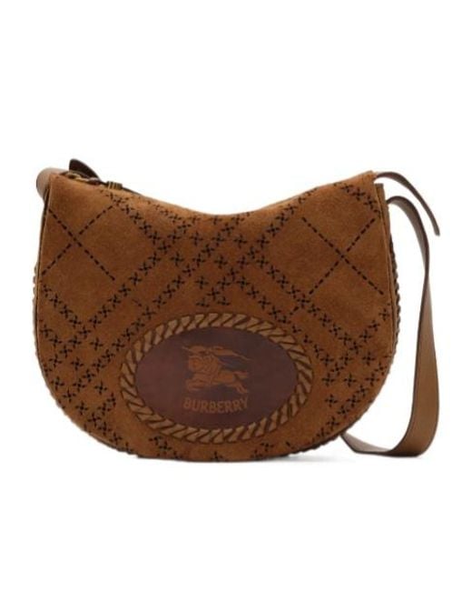 Burberry Brown Quilted Logo Shoulder Bag