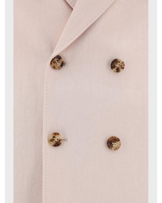 Brunello Cucinelli Natural Double-Breasted Suit for men