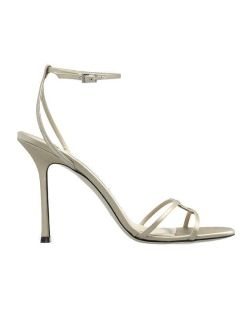 Jimmy Choo Metallic Leo 100 Strappy Heeled Sandals