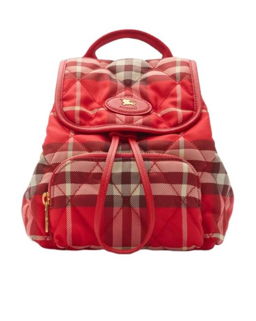 Burberry Red Mini Horseshoe Backpack