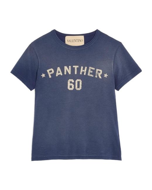 Valentino Blue Chez Patch Crewneck T-Shirt for men