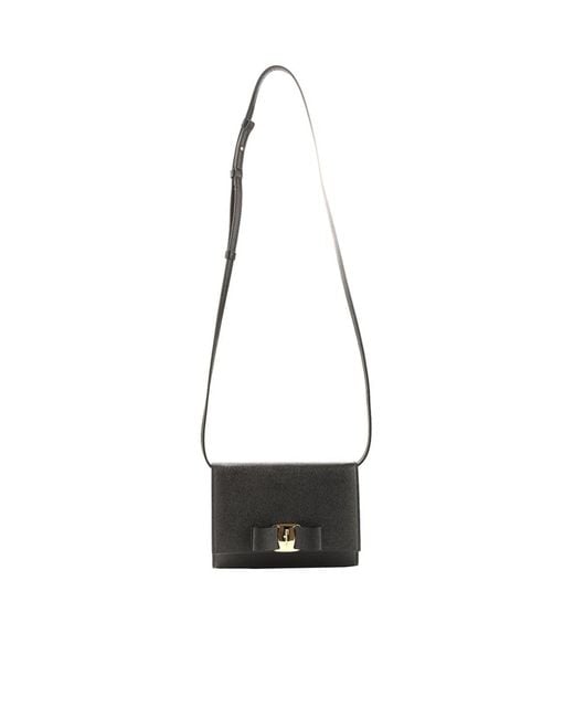 Ferragamo Black Flap Shoulder Bag