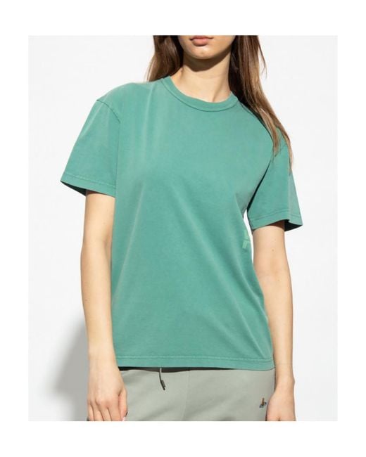 T By Alexander Wang Green Logo-Print Round-Neck T-Shirt