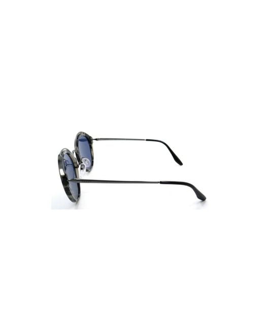 Prada Blue Eyewear Round Frame Sunglasses