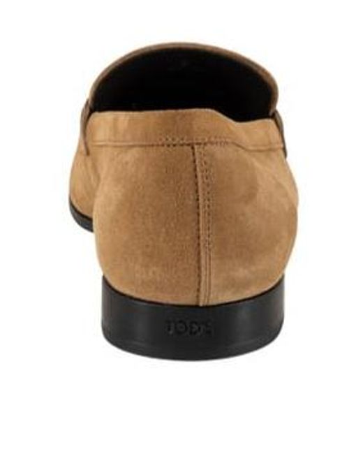 Tod's Brown Penny Suede Loafers for men