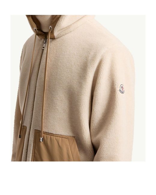 Moncler Natural Panelled Zip-Up Jacket for men