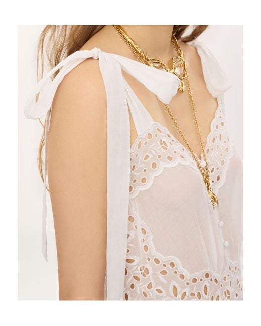 Chloé White Tiered Long Dress