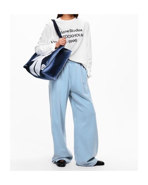 Acne Blue Elastic Waist Track Pants