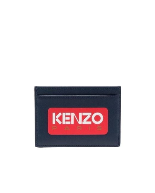 KENZO Red Logo Printed Card Holder for men