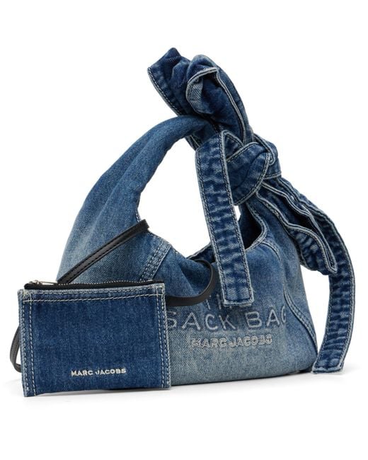 Marc Jacobs Blue The Bow Denim Mini Sack Bag