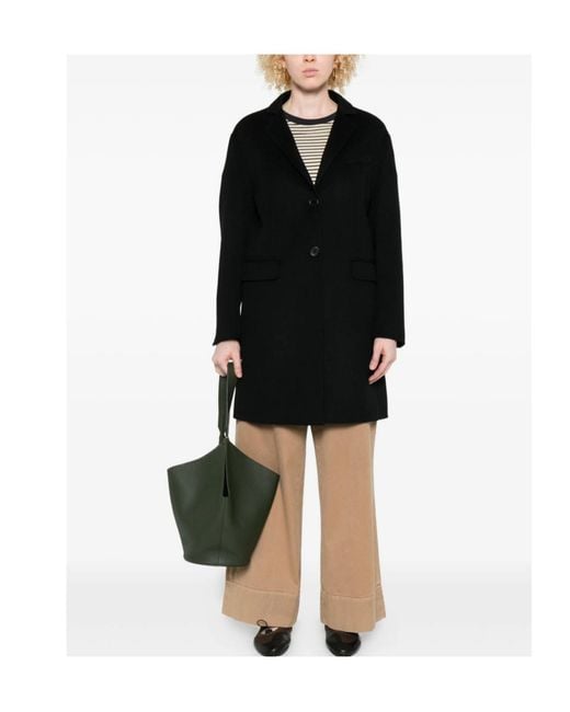 Twinset Black Single-Breasted Coat