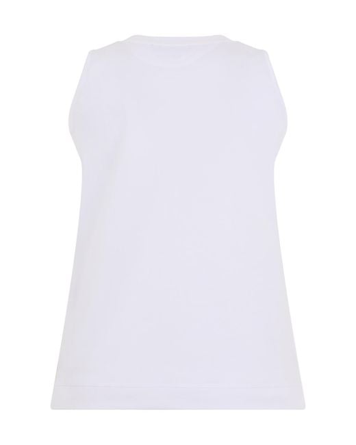 Herno White Laminar Sleeveless Cotton Top