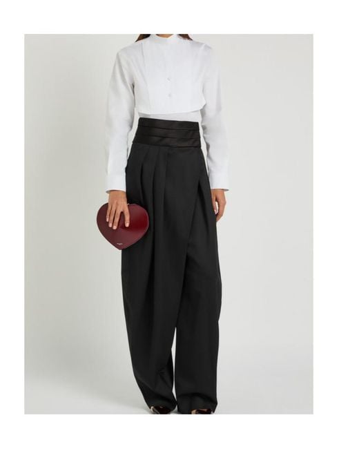 Alaïa White Cropped Shirt Cotton Bodysuit