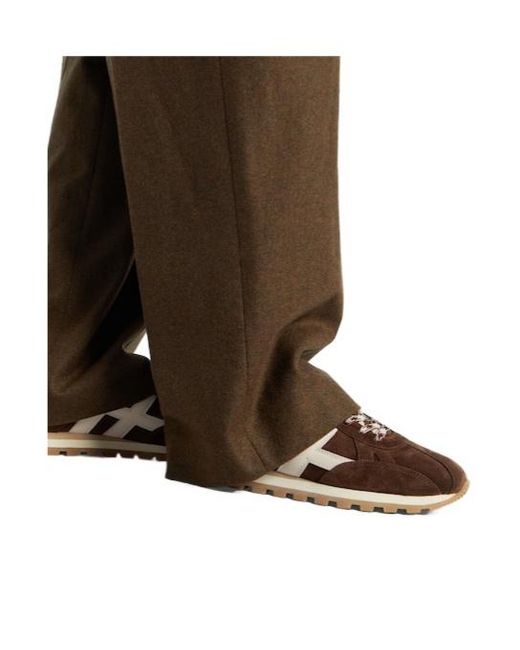 Hogan Brown Solid Color Suede Sneakers