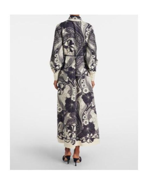 ALÉMAIS White Mickey Printed Linen Shirt Dress