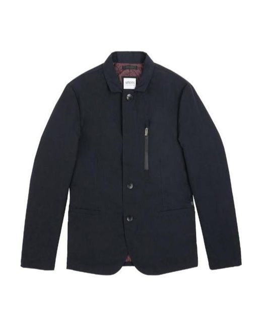 Armani Collezioni Blue Button Casual Jacket for men