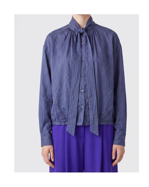 Dries Van Noten Blue Long-Sleeved Shirt