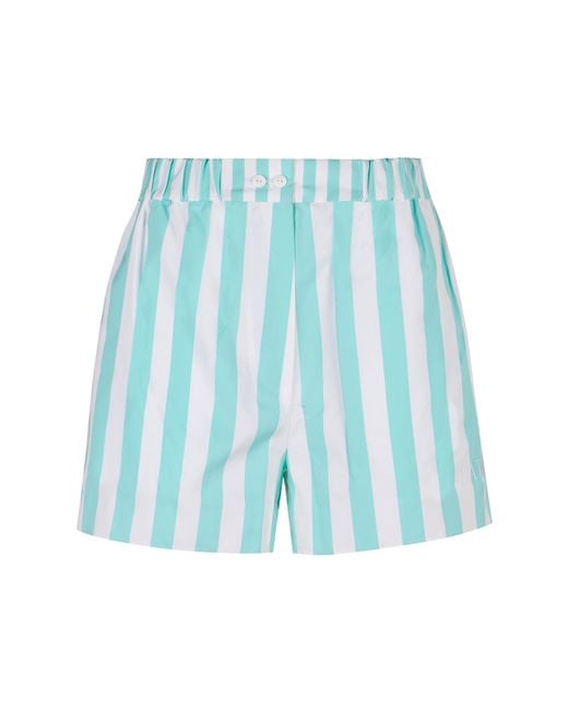 Patou Blue Striped Elasticated Waist Shorts