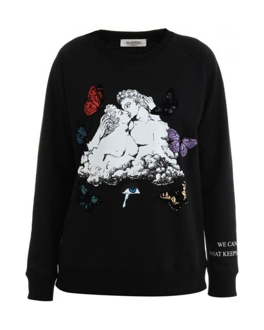 Valentino Black Logo Printed Hoodie