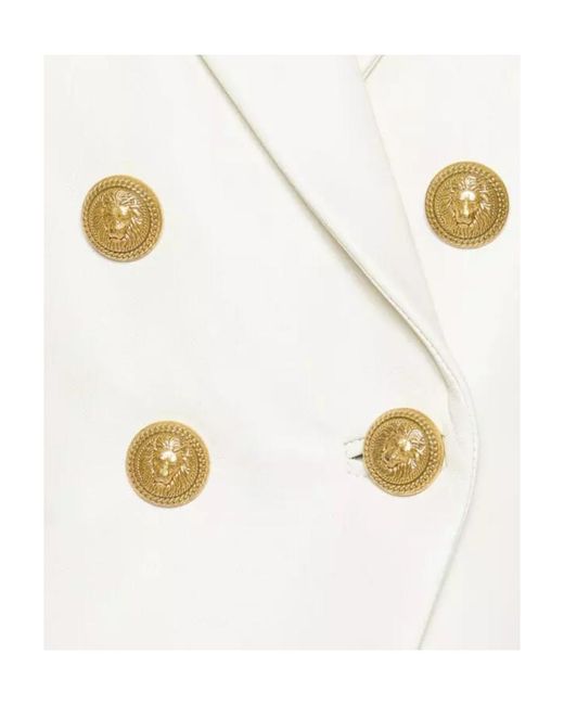 Balmain White Classic 6-Buttoned Blazer