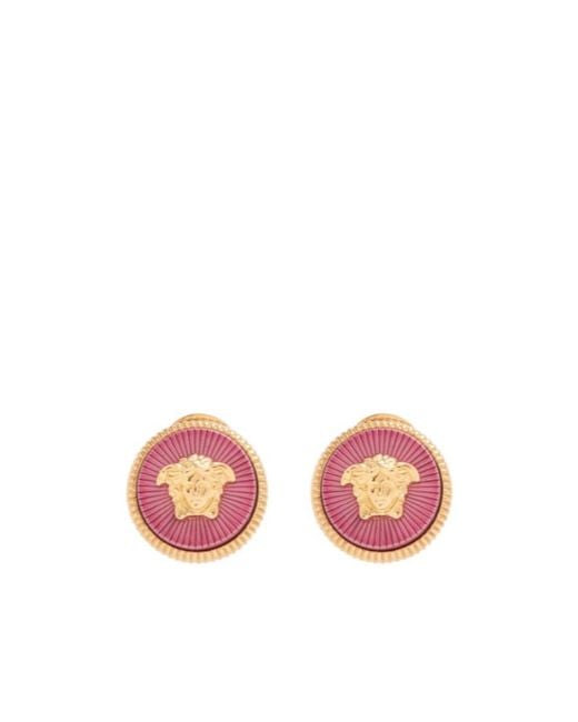 Versace Pink Medusa Biggie Stud Earrings