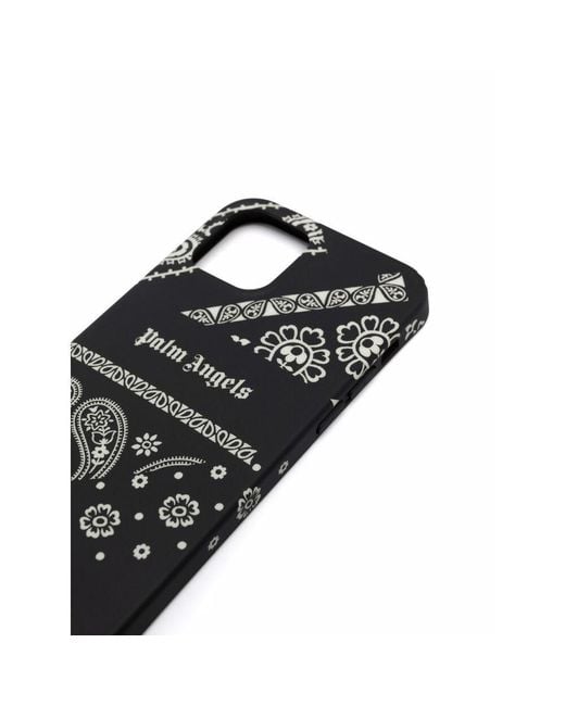 Palm Angels Black Bandana-Print Iphone 12 Pro Max Case for men