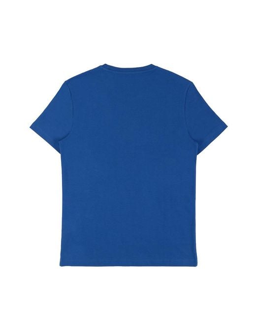 EA7 Blue Logo T-Shirt With Round Neck for men