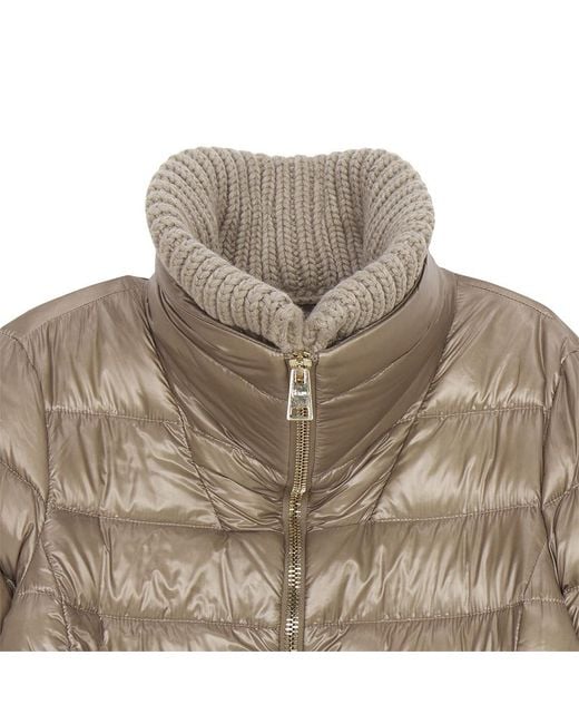 Herno Gray Logo Quilted Down Jacket