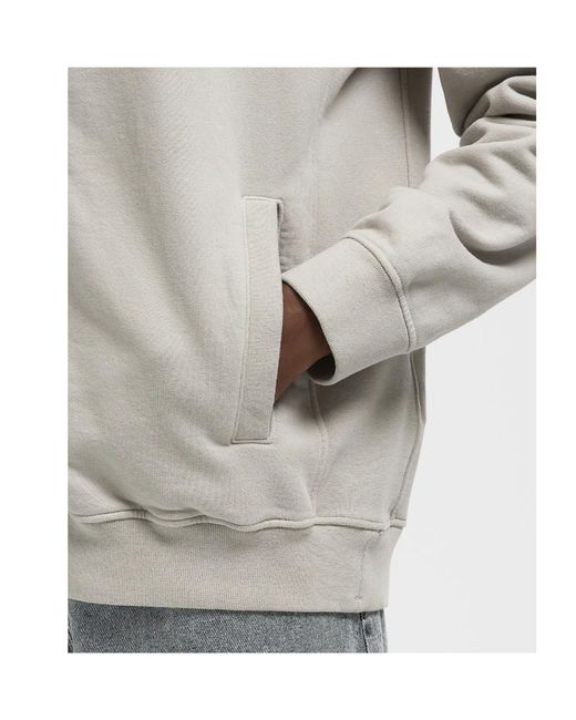 Stone Island Gray Compass Patch Zip-Up Hoodie for men