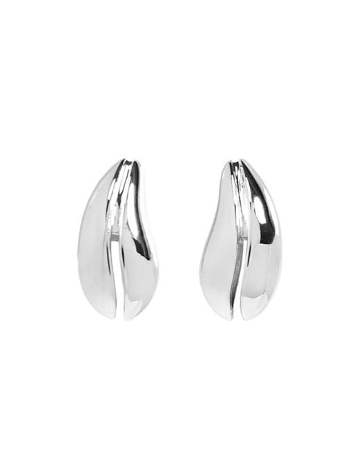 Tory Burch White Mini Wave Earring