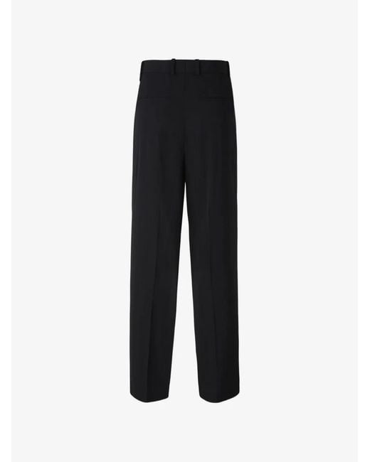 Jacquemus Black Pleated Herringbone Trousers for men