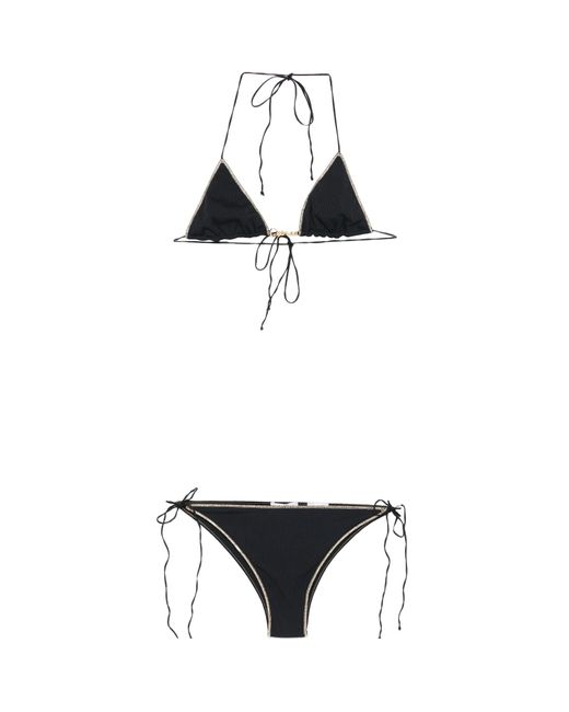Oseree White Ribbed Bikini